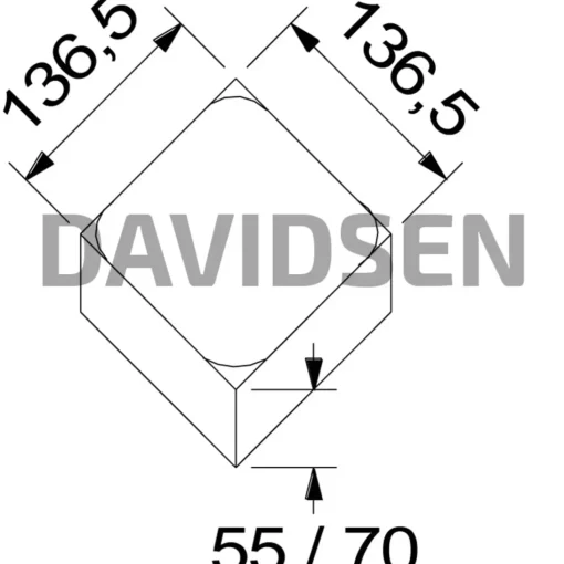 5 cm grå hjertingsten 2/3 sten 14x14x5 cm 51 stk/m²