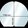 Aduro glasgulvplade rund med bagkant 1100x950x6 mm