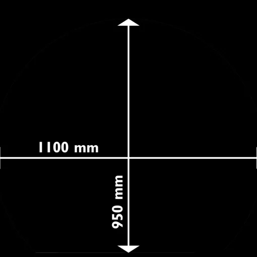 Aduro stålgulvplade rund med bagkant 1100x950 mm