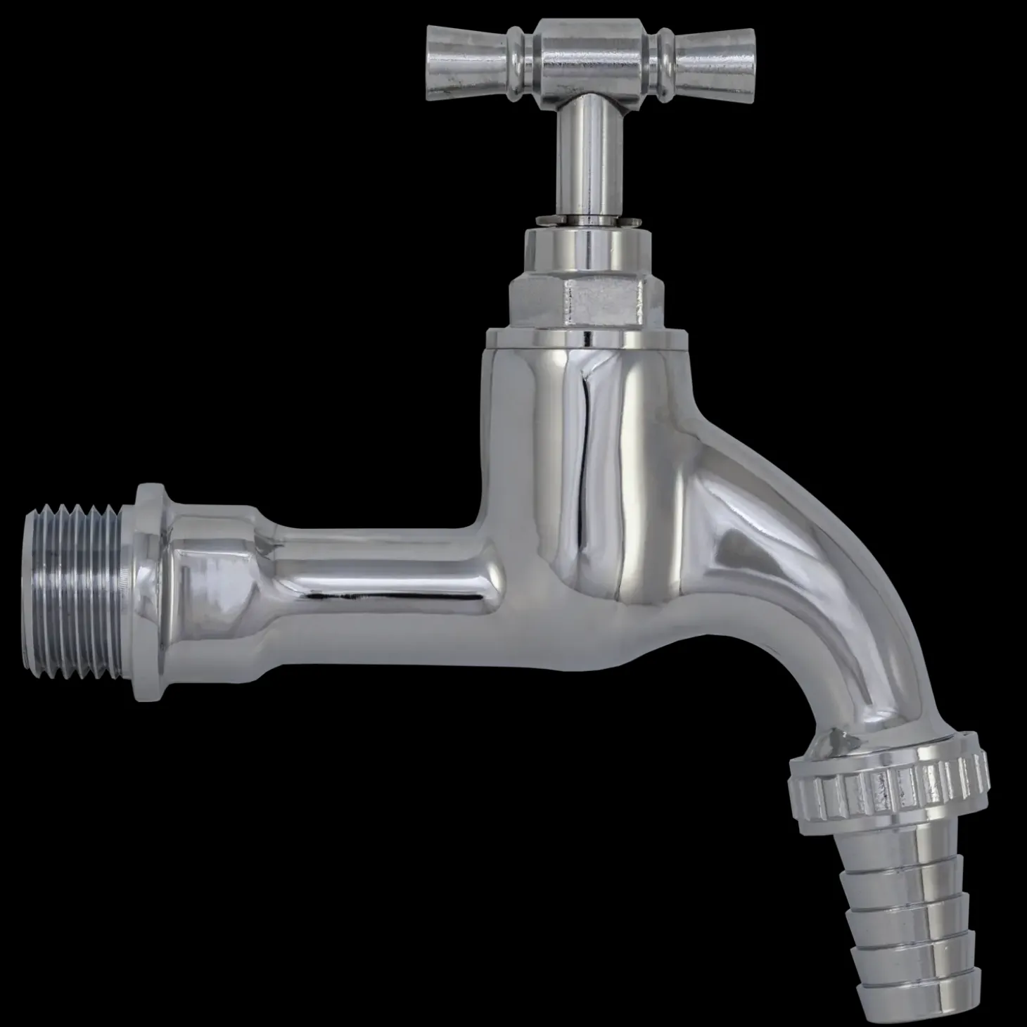 Aftapventil m/slangeforskruning 1/2" forkromet