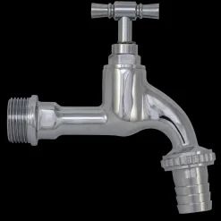Aftapventil m/t-greb inkl slangeforskuning 3/4" mat krom