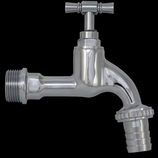 Aftapventil m/t-greb inkl slangeforskuning 3/4" mat krom