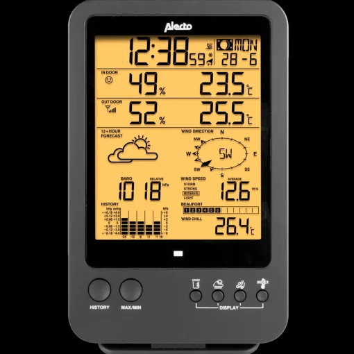 Alecto WS-4700 Professionel vejrstation med trådlås sensor sort