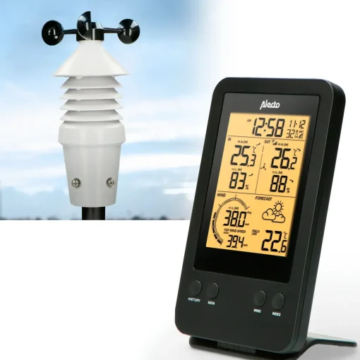 Alecto WS-3400 professionel vejrststion med tråløs sensor sort