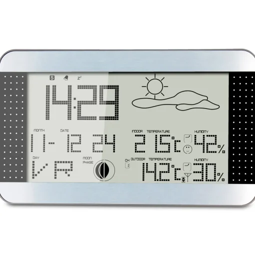 Alecto WS-1700 vejrstation med trådløs sensor sølv