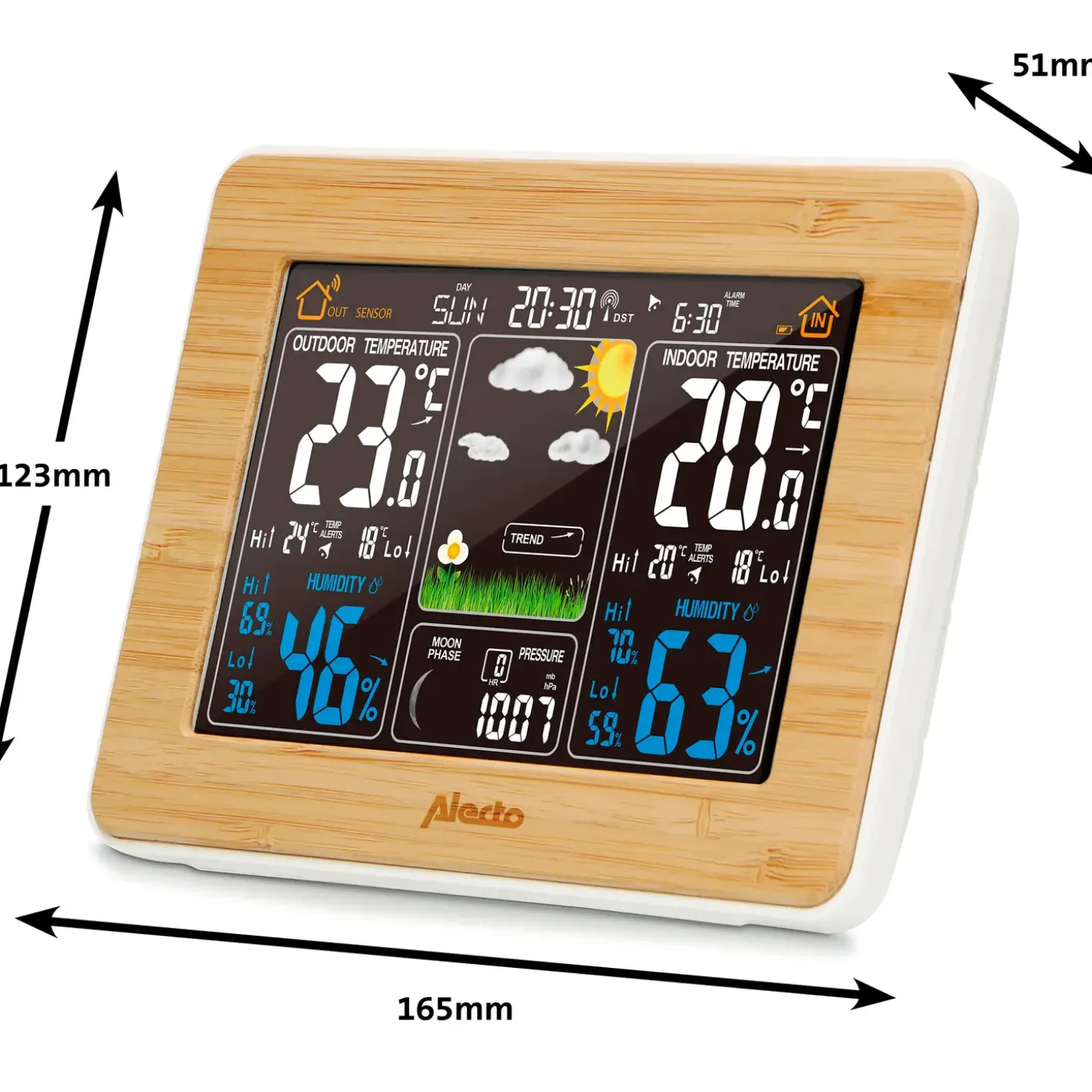 Alecto WS-150 vejrstation med trådløs sensor bambus