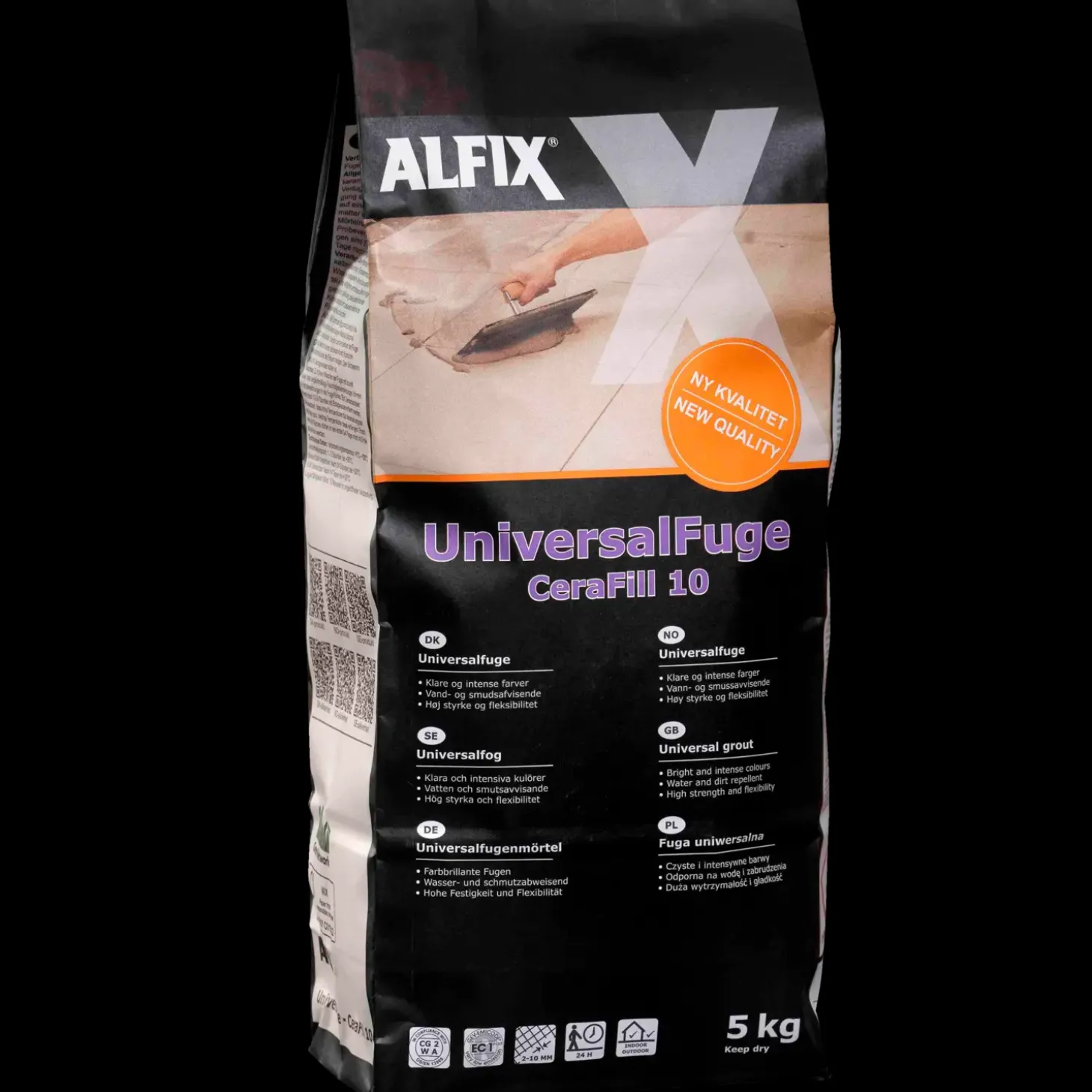 Alfix CeraFill 10 Colour flisefuge 5 kg koksgrå