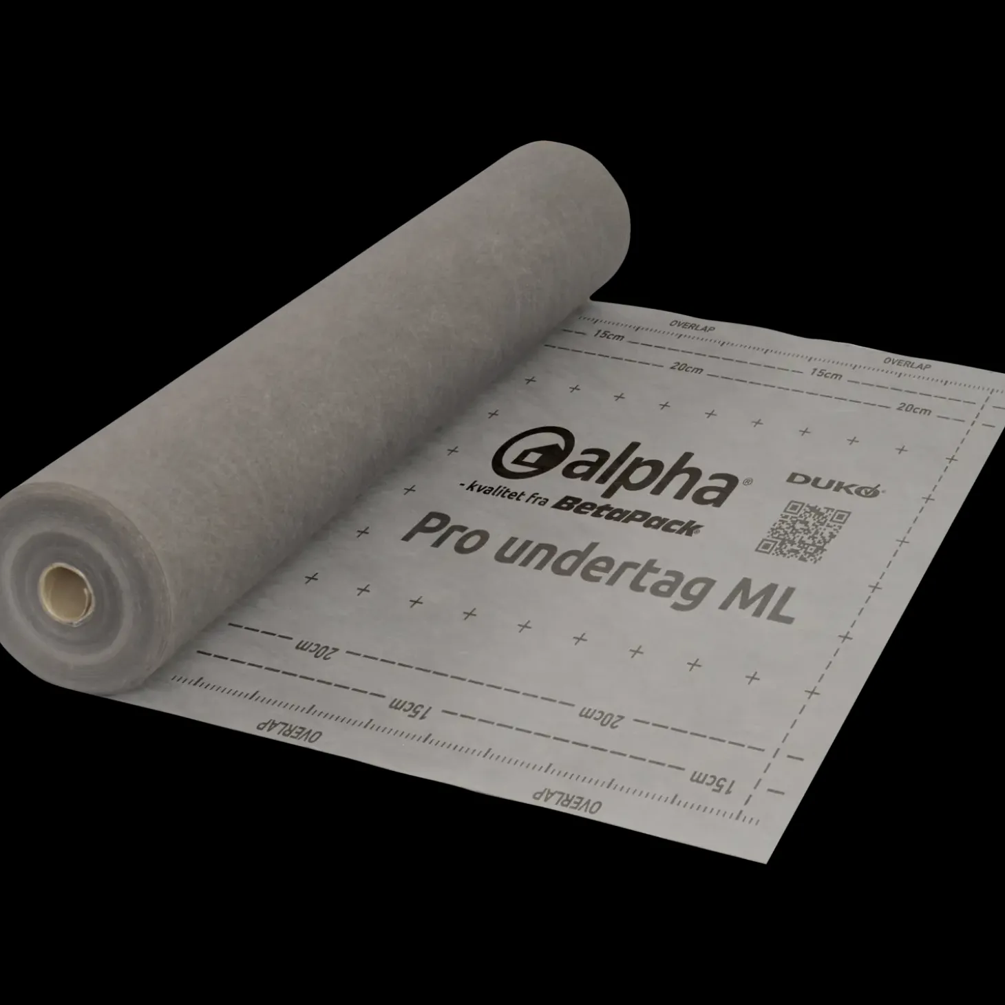 Alpha undertag ML sort/grå 1,1 x 50 m