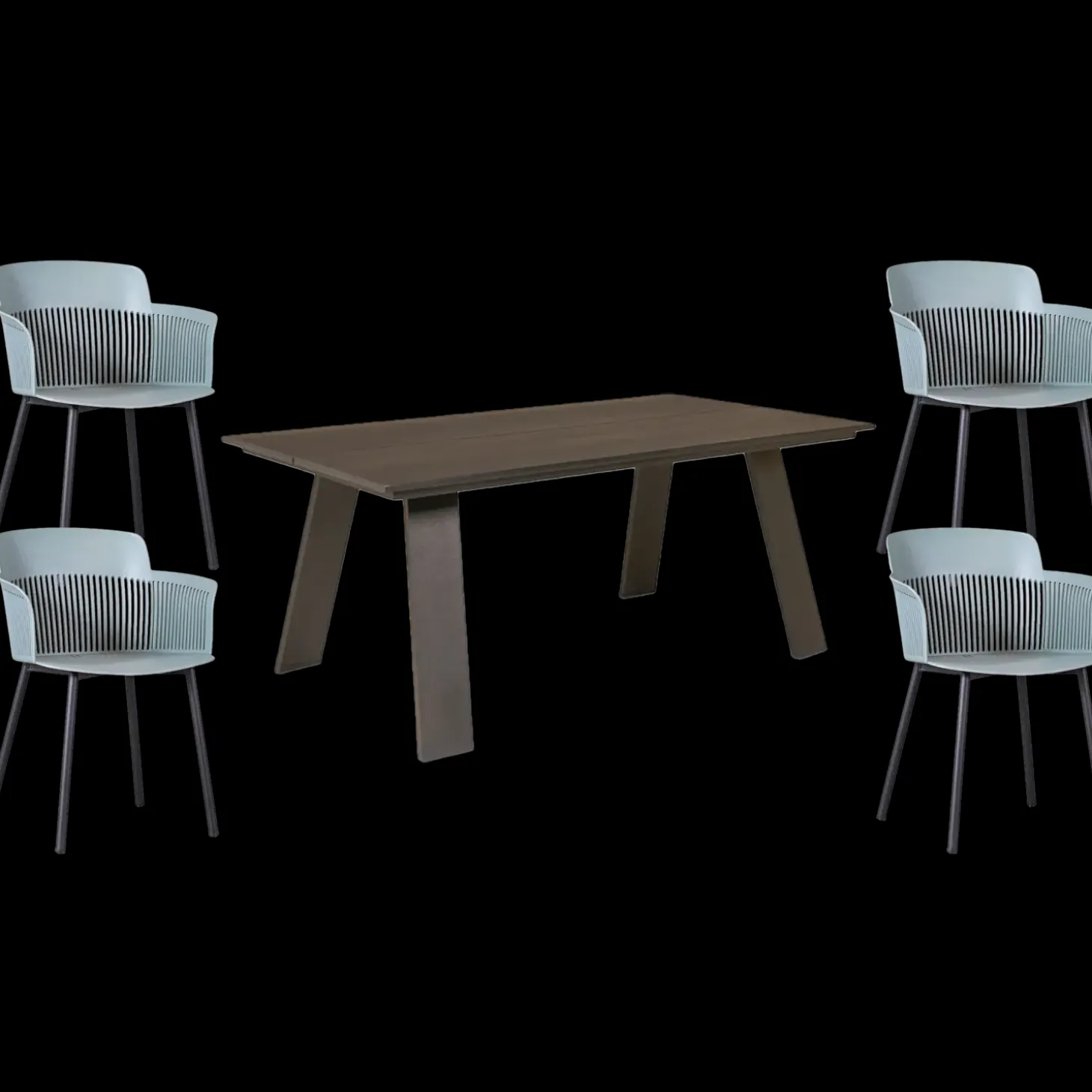 Anholt/Søby havemøbelsæt bord og 4 stole grøn