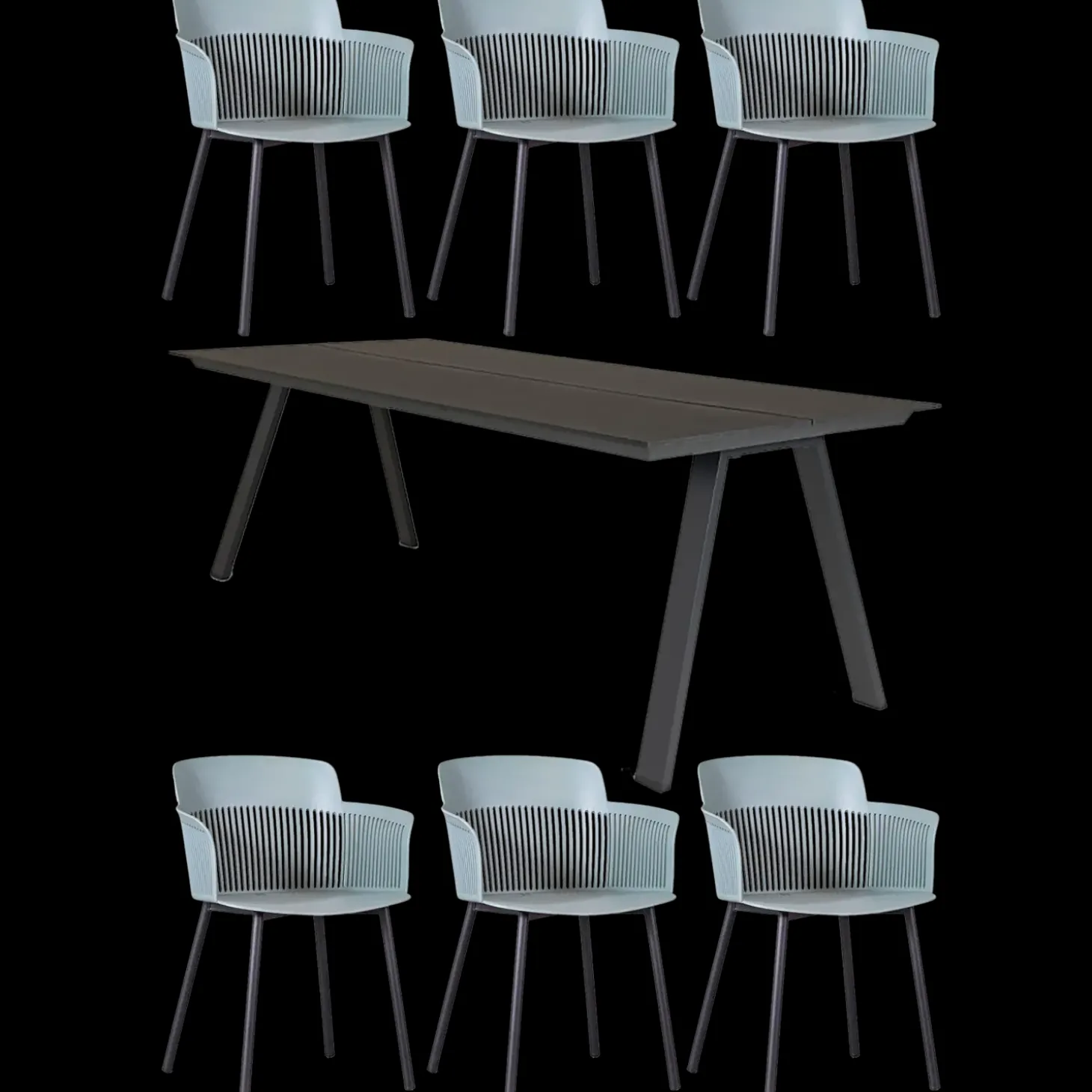 Anholt/Søby havemøbelsæt med bord og 6 stole