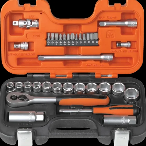 Bahco S330 topnøglesæt 1/4" og 3/8" - 34 dele