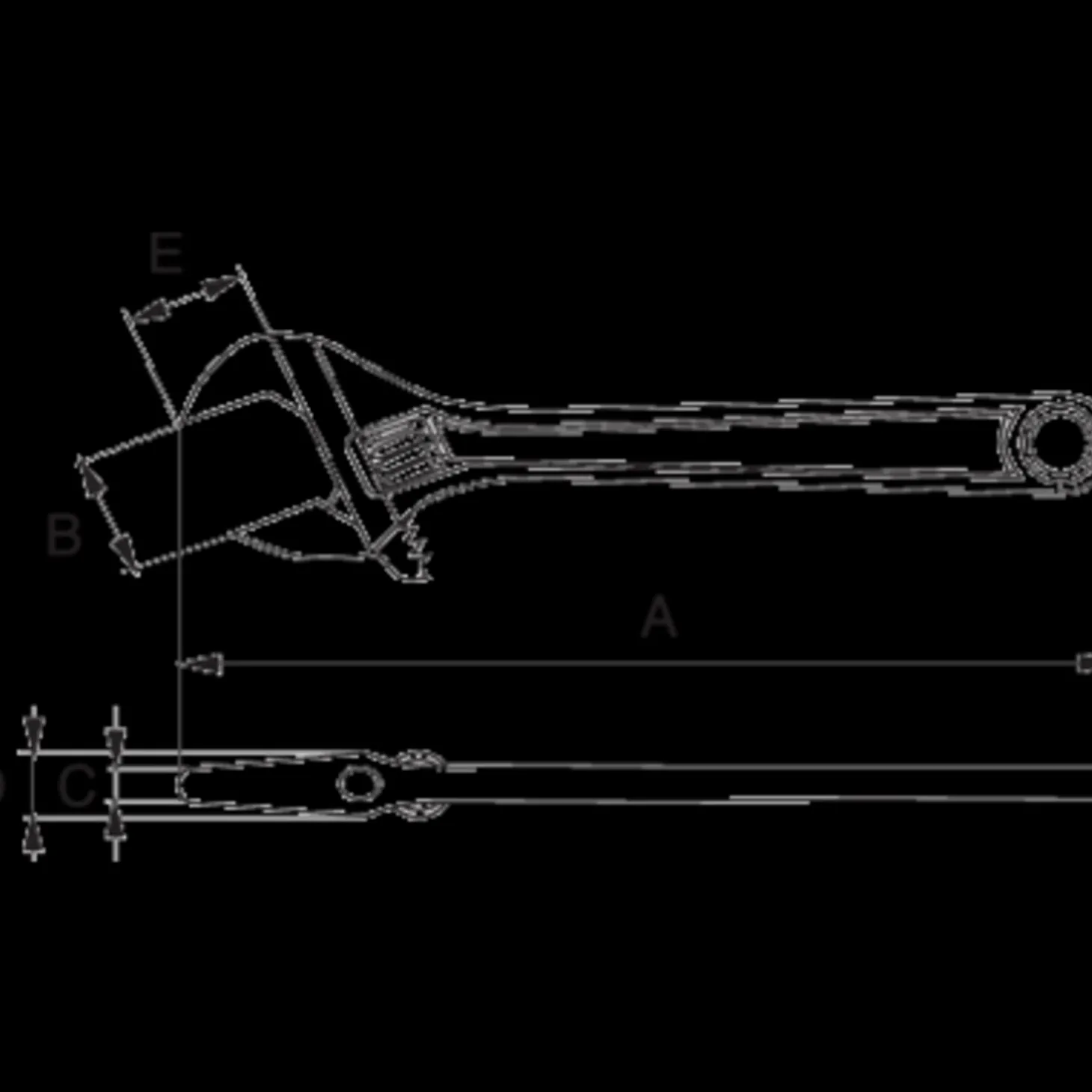 Bahco skiftenøgle ergonomisk 8"
