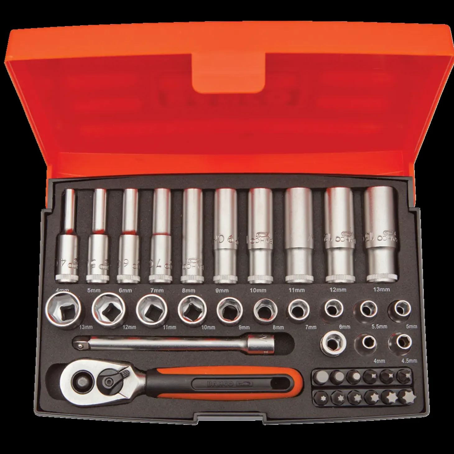 Bahco SL25L topnøglesæt 1/4" - 37 dele