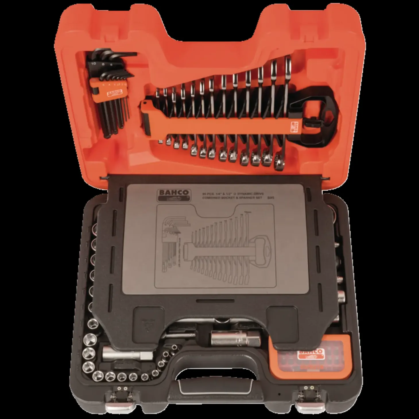 Bahco topnøglesæt 1/4" og 1/2" 4-32 mm 95 dele