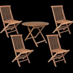 Bali havemøbelsæt med bord og 4 stole teak