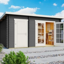 Belmont hytte/redskabsrum todelt med dobbelt- og enkeltdør 9,15 m²