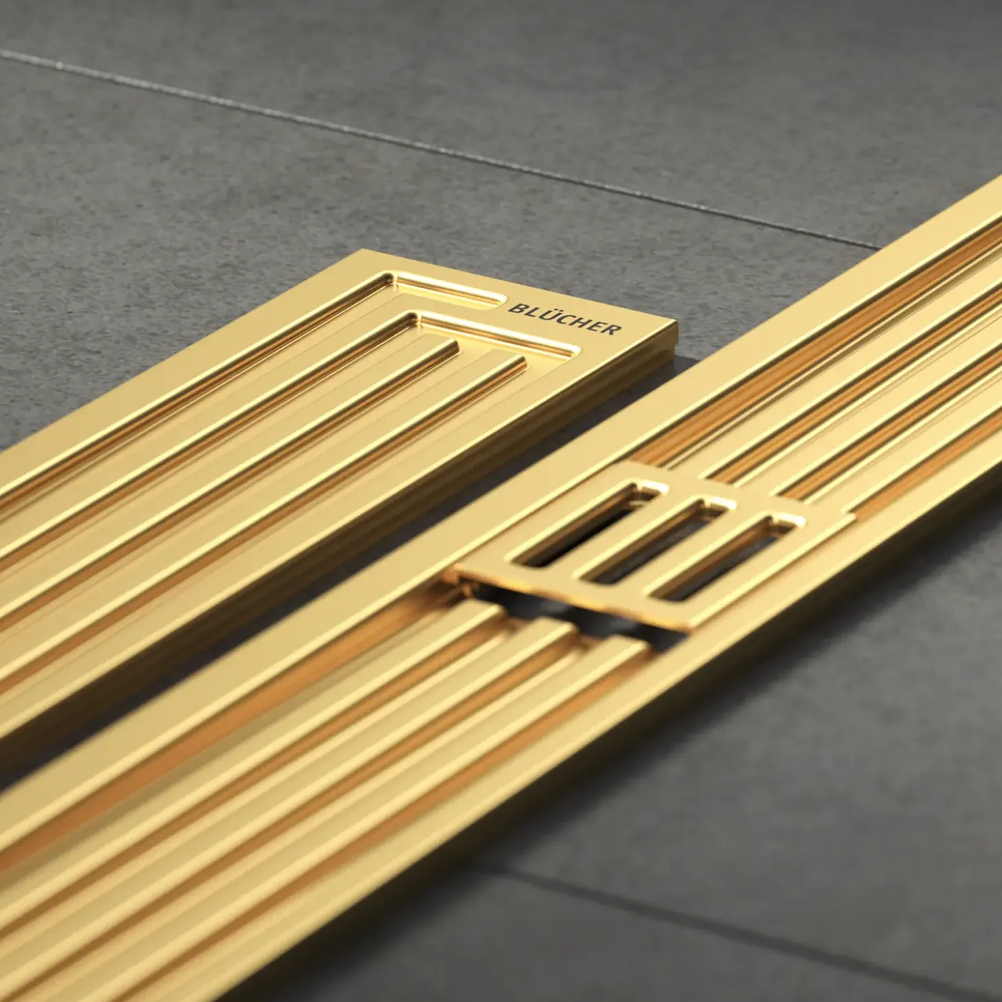 Blücher Art Deco baderumsrende 900 mm messing