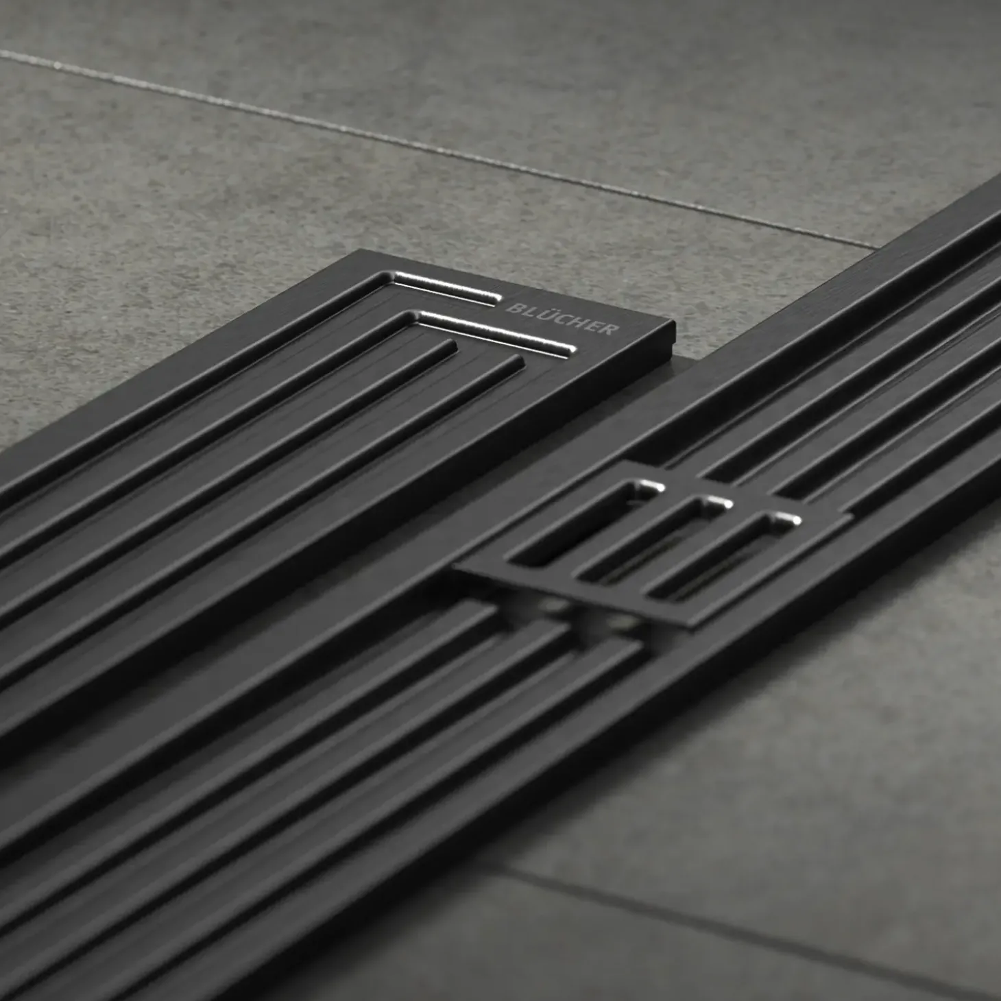 Blücher Art Deco baderumsrende 900 mm sort