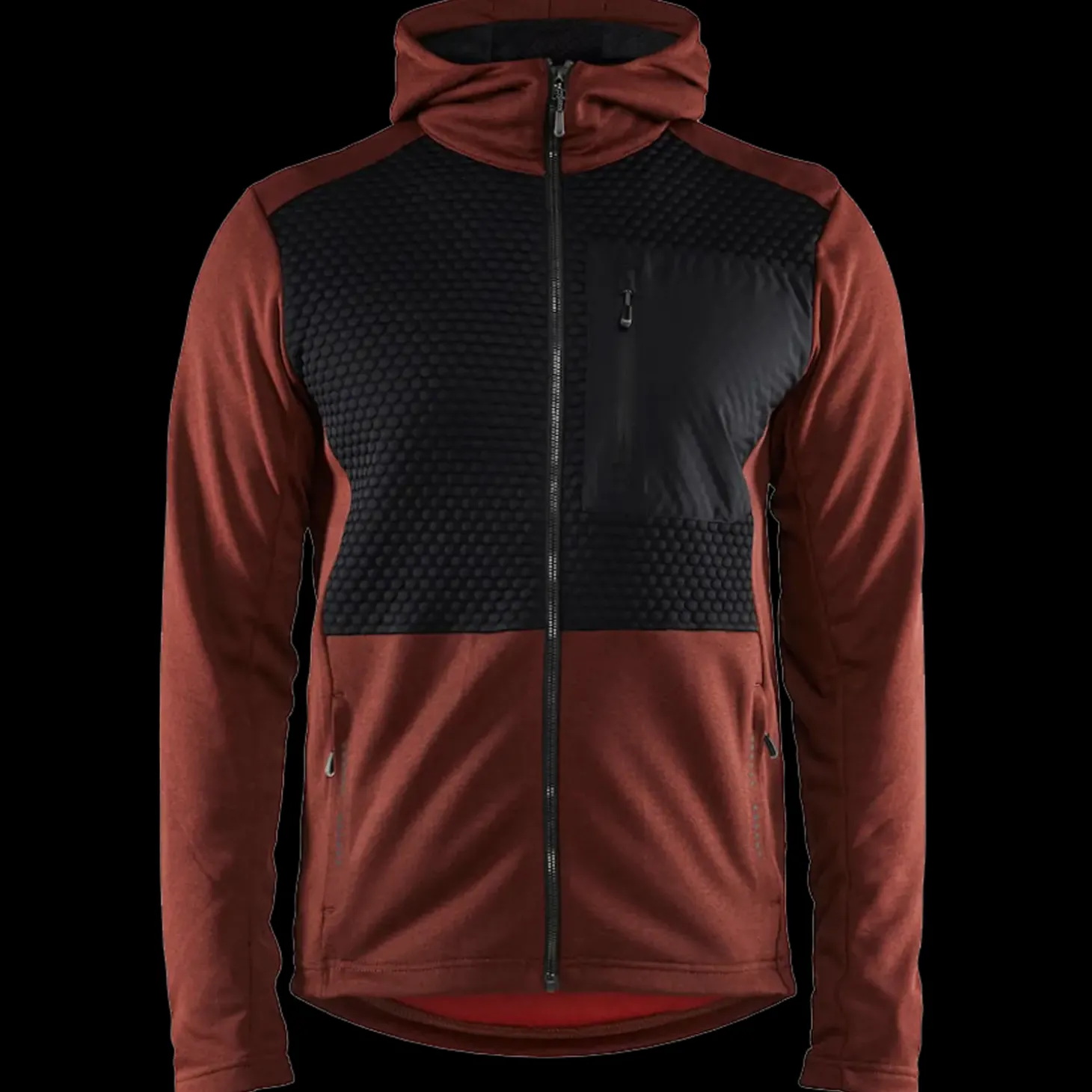 Blåklæder hættetrøje Full Zip brændt rød/sort str. 2XL