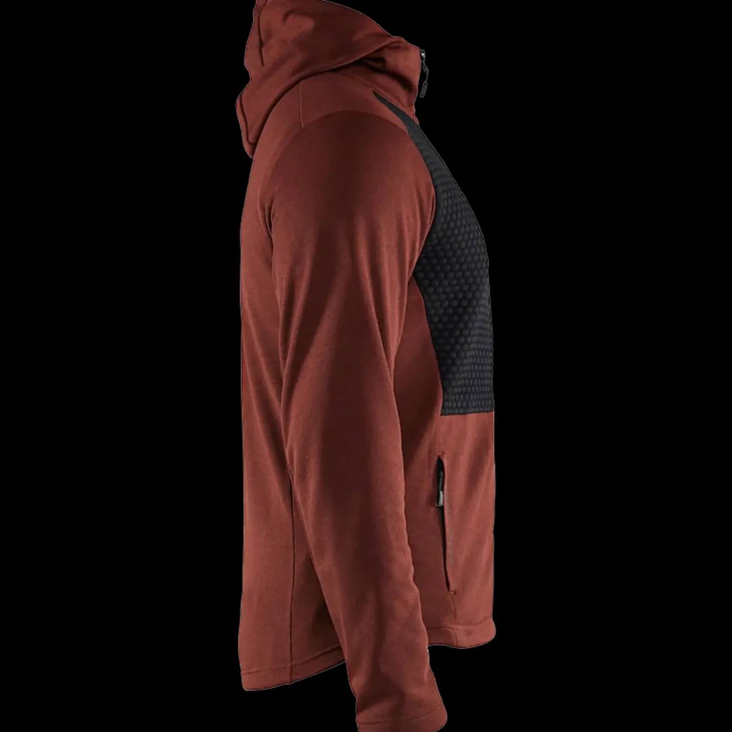 Blåklæder hættetrøje Full Zip brændt rød/sort str. 2XL