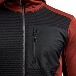 Blåklæder hættetrøje Full Zip brændt rød/sort str. 2XL