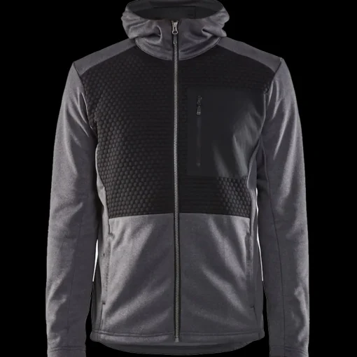 Blåklæder hættetrøje Full Zip sortmeleret str. 2XL
