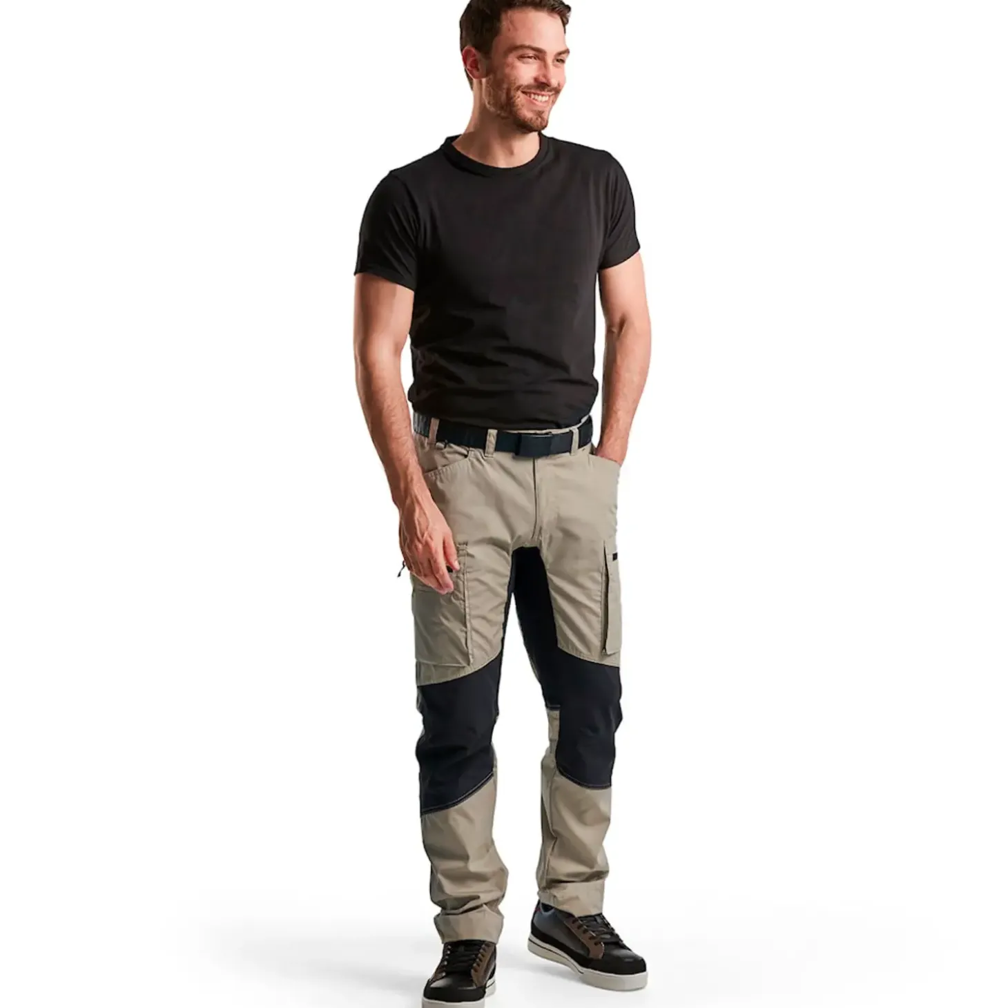 Blåklæder service bukser med stretch sand/sort str. D96