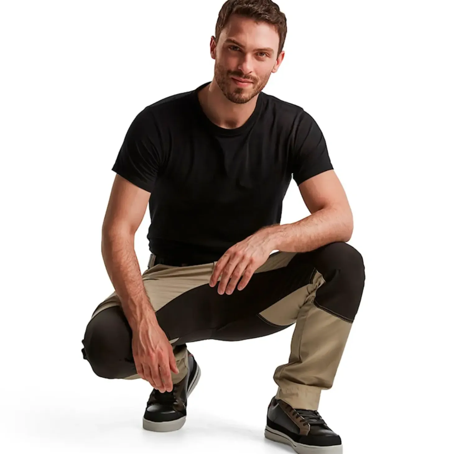 Blåklæder service bukser med stretch sand/sort str. D96