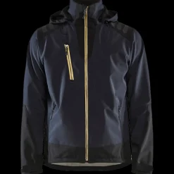 Blåklæder softshell jakke mørk marineblå/gul str. 2XL