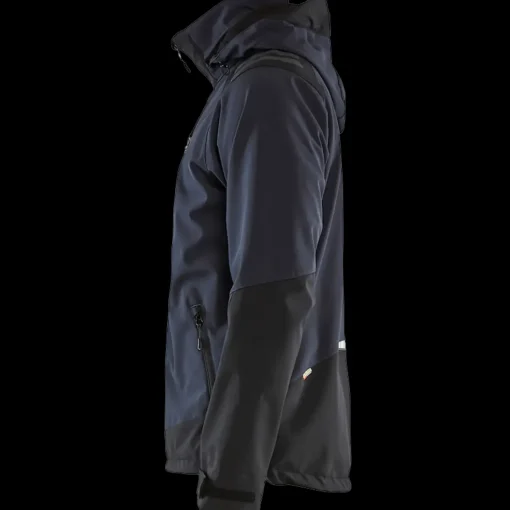 Blåklæder softshell jakke mørk marineblå/gul str. 2XL