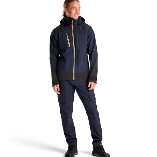 Blåklæder softshell jakke mørk marineblå/gul str. 2XL