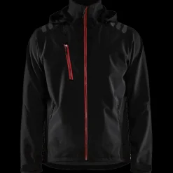 Blåklæder softshell jakke sort/rød str. 2XL