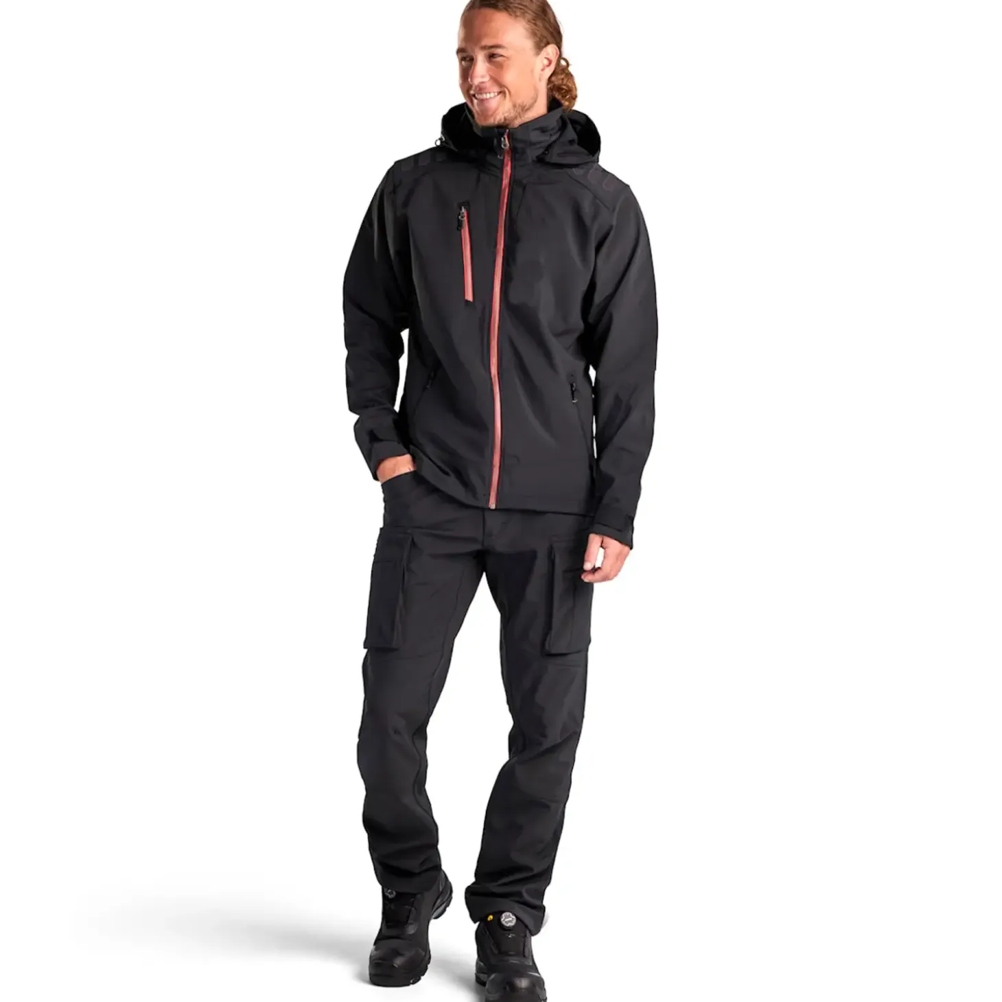 Blåklæder softshell jakke sort/rød str. 2XL