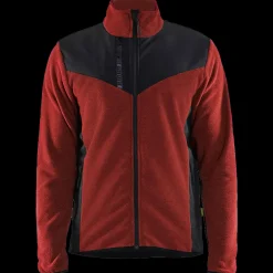 Blåklæder strikket softshell jakke brændt rød/sort str. XL
