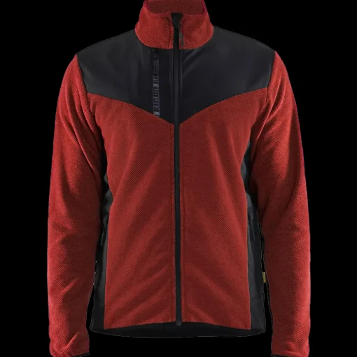 Blåklæder strikket softshell jakke brændt rød/sort str. XL
