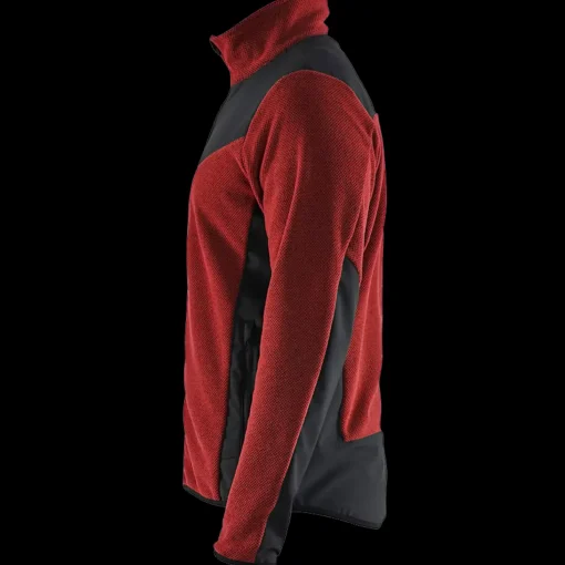 Blåklæder strikket softshell jakke brændt rød/sort str. XL
