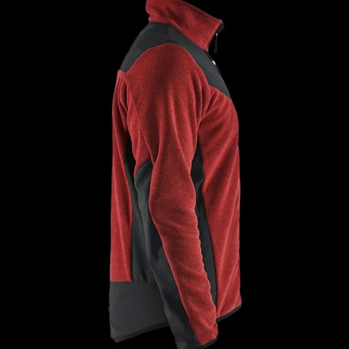 Blåklæder strikket softshell jakke brændt rød/sort str. XL