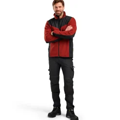 Blåklæder strikket softshell jakke brændt rød/sort str. XL