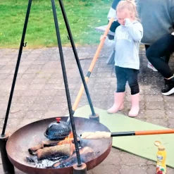 Bon-fire bålgrill m. riste i støbejern/foldb. ben