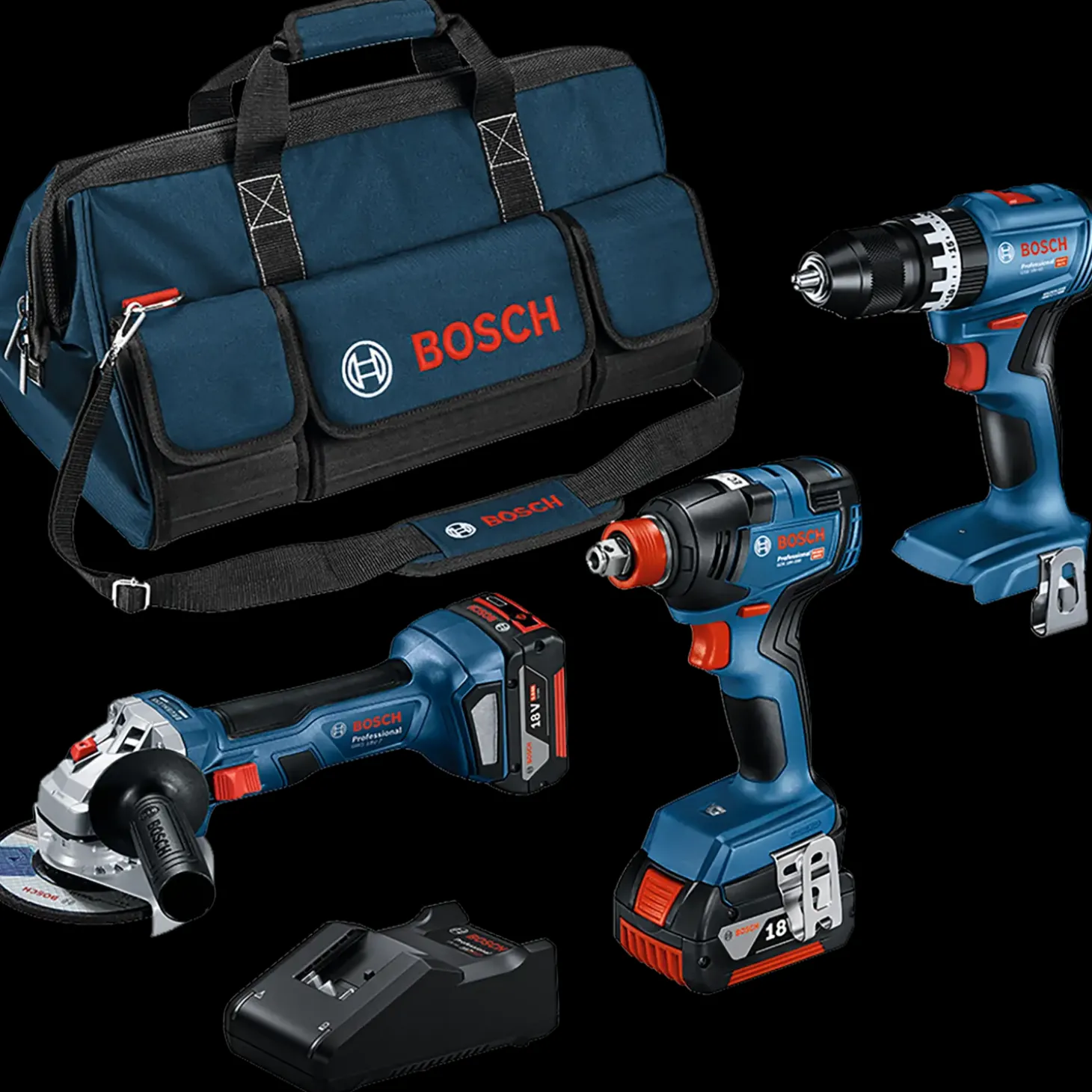 Bosch akkusæt 18V 2x 5.0Ah GSB 18V-45/GDX18V-200/GWS18V-7