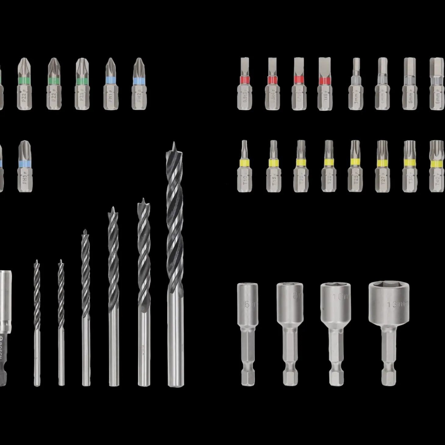 Bosch Extra Hard skruebit og PRO Wood borsæt, display, 35 stk.