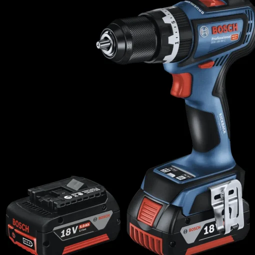 Bosch GSB 18V-90 C slagboremaskine inkl. 2x5.0 Ah batteri, lader og kuffert