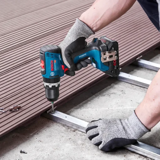 Bosch GSB 18V-65 slagboremaskine 2x5Ah batteri og L-BOXX