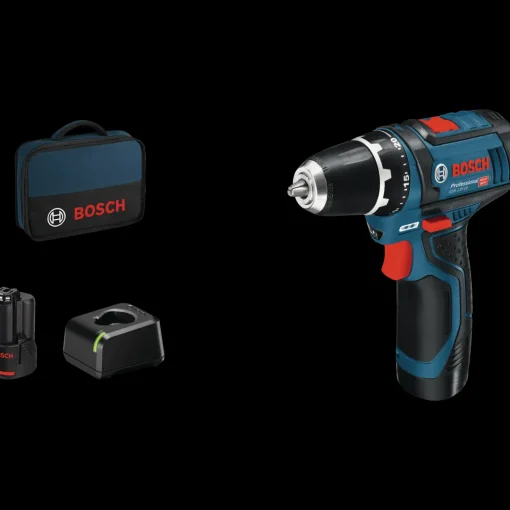 Bosch GSR 12V-15 akku bore-skruemaskine 2 x 2,0 Ah batterier og lader
