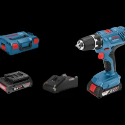 Bosch GSR 18V-21 bore/skruemaskine 2x2,0 Ah akku i L-BOXX