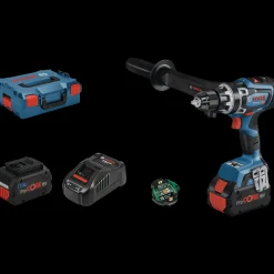 Bosch GSR 18V-150 C bore-/skruemaskine 2X8 Ah batteri, lader og L-BOXX