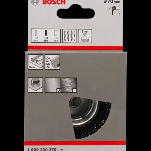 Bosch PRO Metal clean kop-stålbørste, lige skaft, 70x0,3 mm