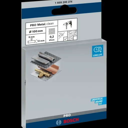 Bosch PRO Metal clean skivestålbørste, lige skaft, 100x0,2 mm