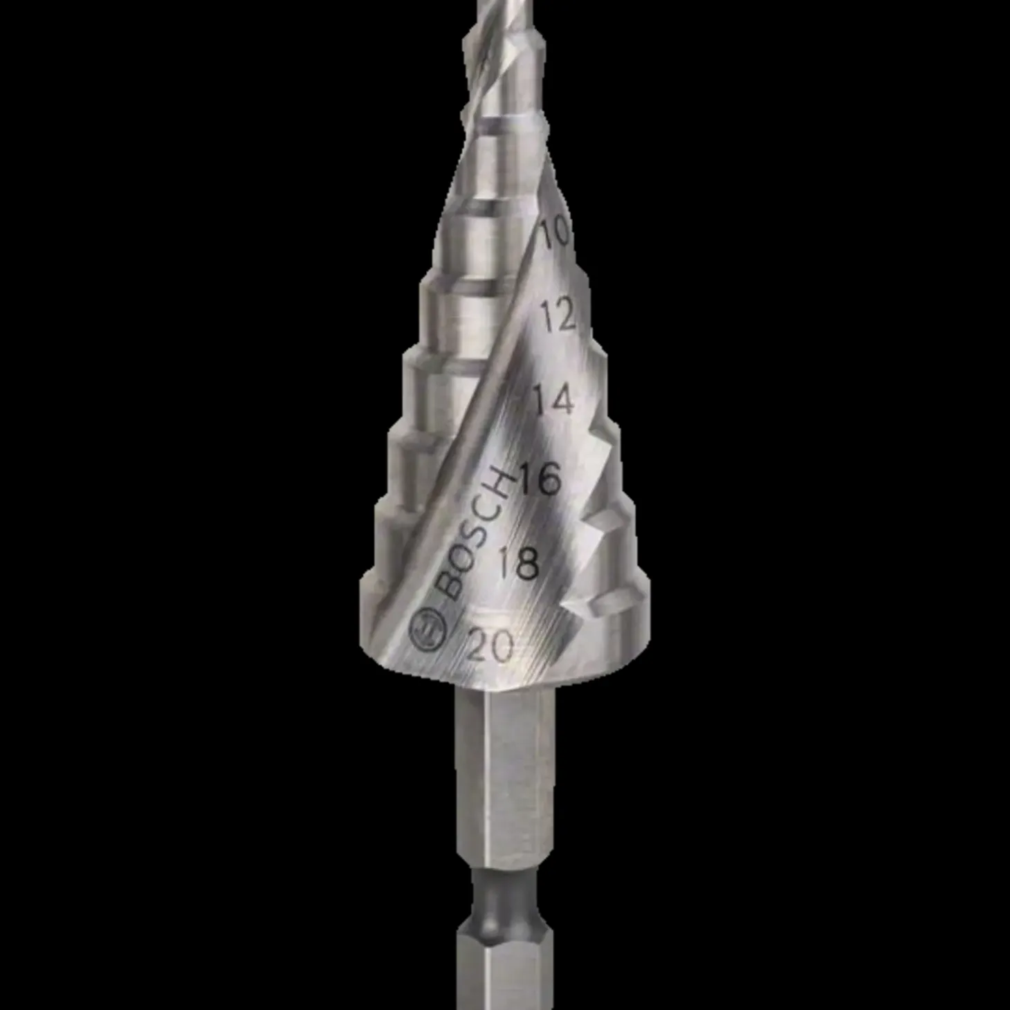 Bosch trinbor HSS sekskantet skaft 9 trin (juletræ) Ø4-20 mm