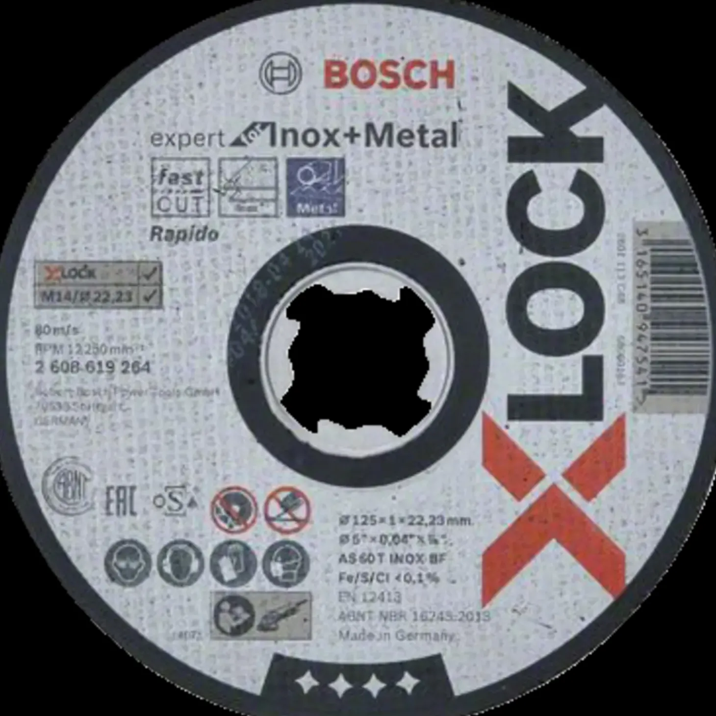 Bosch X-Lock Expert skæreskive for Inox og Metal lige 125x1 mm